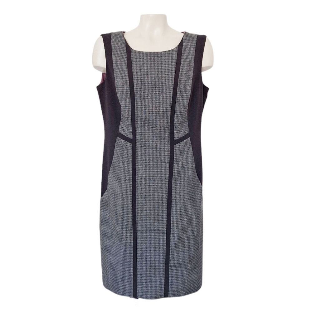Worthington Gray and Black Checked Midi Sheath Dress professional Size 14 Plus